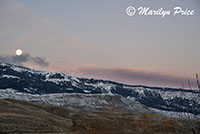 Sunrise and setting moon, Gardiner, MT