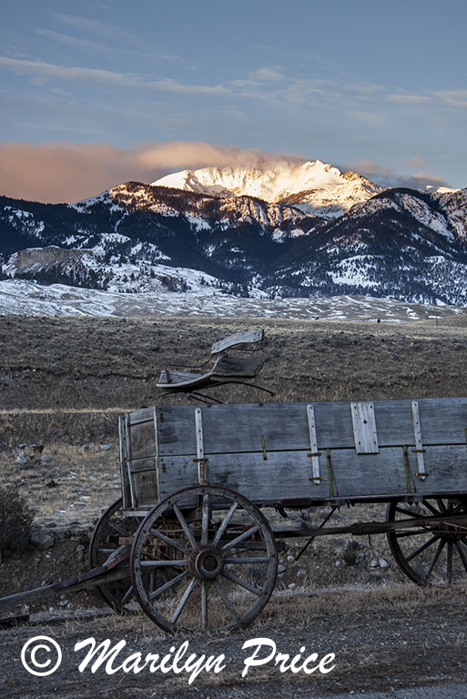 Mt. Electric with wagon, Gardiner, MT