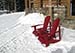 Adirondack chairs in the snow, Banff, Canada