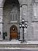 Lamppost and entrance to Basilique Notre Dame, Montreal