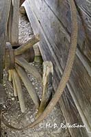 Flat tire - broken wheel on a wooden wagon